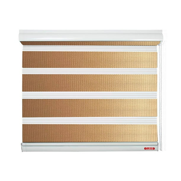 Cortina Roller Duo Zebra Dia Y Noche 060x160 Marron Claro 075x160