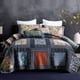 thumbnail image 1 of Juego de colcha acolchada NEWLAKE estilo paisley y cuadrícula tamaño king de 3 piezas, 1 of 7