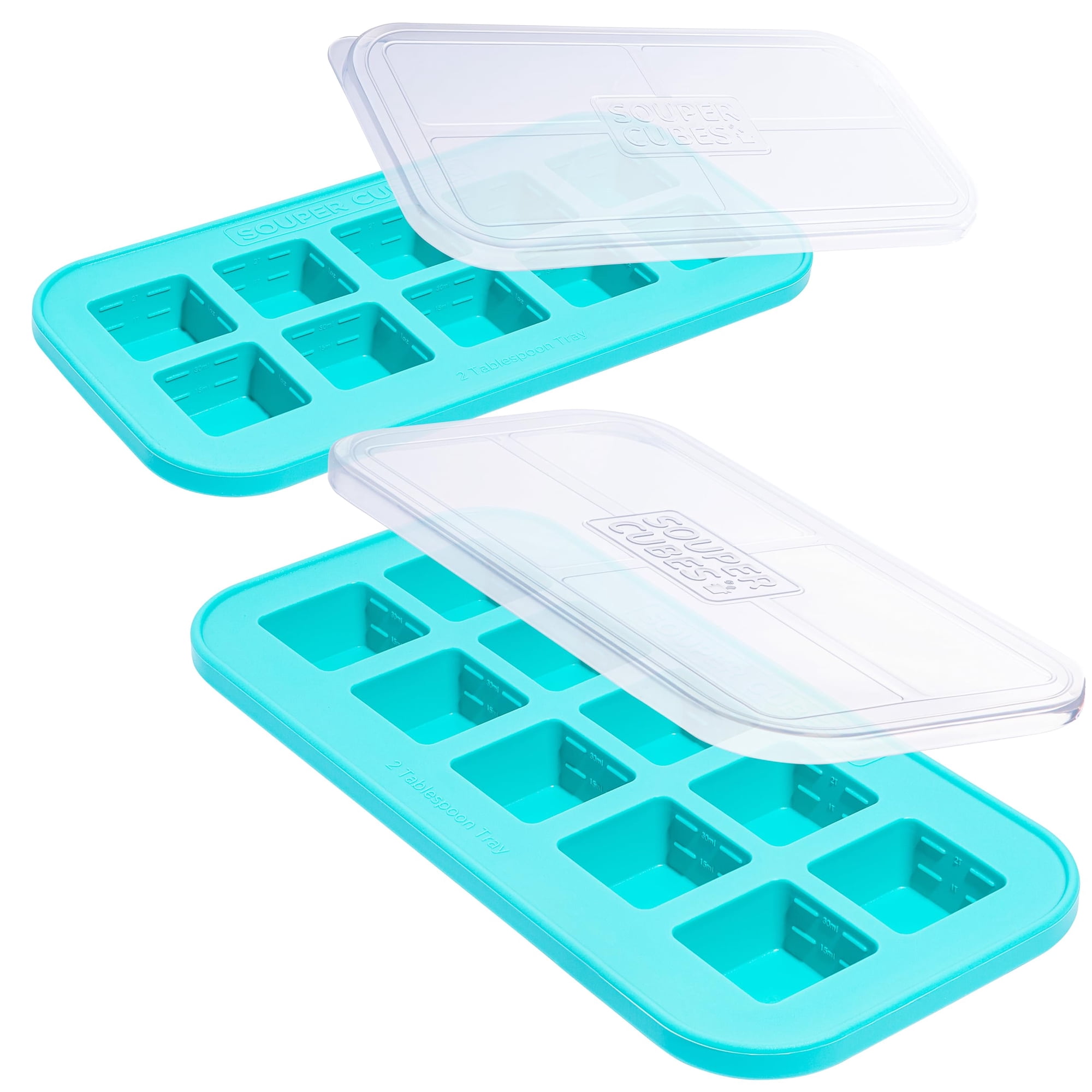 Moldes Para Congelador Souper Cubes, 30 Ml, Silicona, Paquete De 2, Color Aguamarina