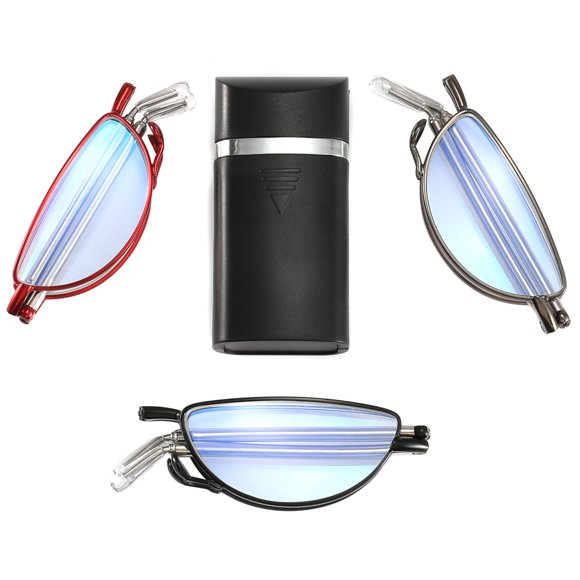 Yiwaeye Gafas de Lectura Plegables Media Luna Luz Azul 3 Pares +1.5