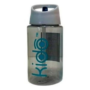 Disparo - Botella Infantil Con Bombilla Para Agua Jugo Gris