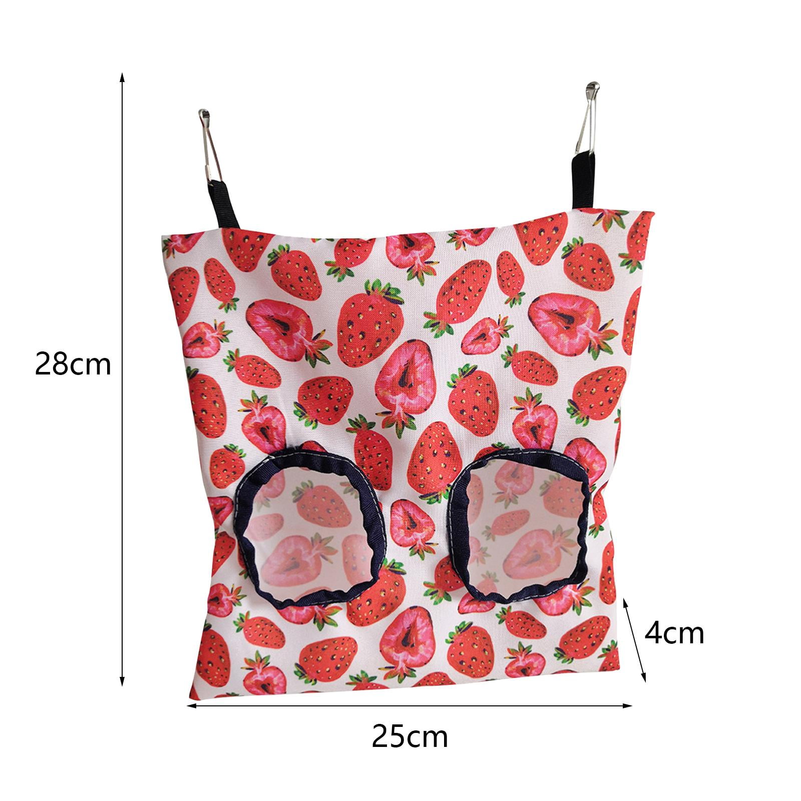 Bunny Guinea Heno Almacenamiento Bolsas De Alimentación Práctica Superficie Impermeable Fresa Talla S