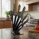 thumbnail image 1 of Set Cuchillos Cocina 6 Piezas Acero Inoxidable Elegance Marble Negro Dorado, 1 of 8