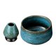 thumbnail image 2 of Cuencos De Cerámica Matcha Con Soporte Para Batidor Para Mesa, Hogar, Ceremonial Tradicional, Azul, 2 of 2
