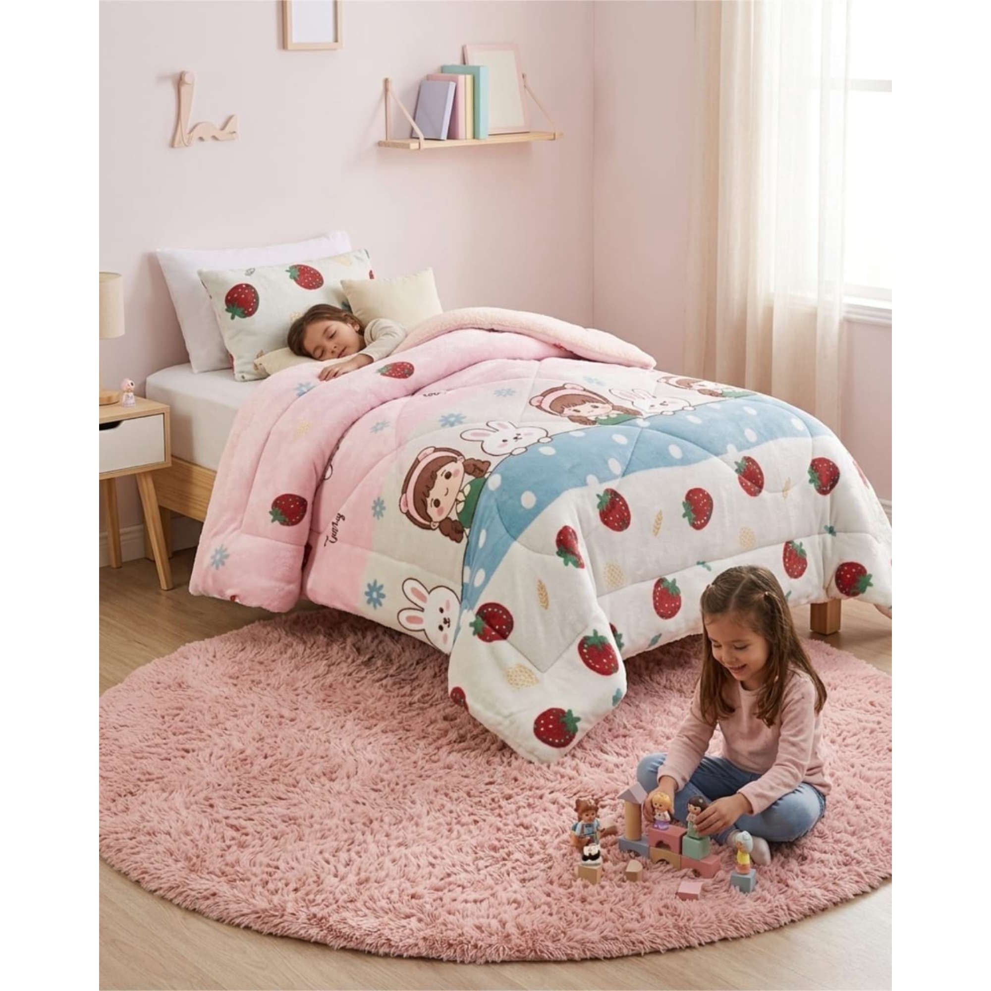Myl Todo Hogar - Cubrecama Plumon Sherpa Plaza Y Media Ultra Suave