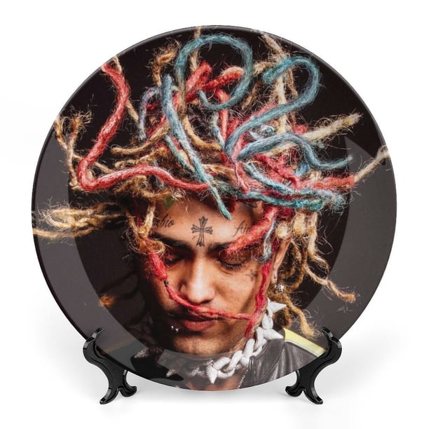 Lil Pump Plato decorativo de porcelana fina (bone china), plato decorativo de cerámica para hogar, oficina, soporte de pared, platos decorativos para dormitorio - 6 pulgadas (15 cm)