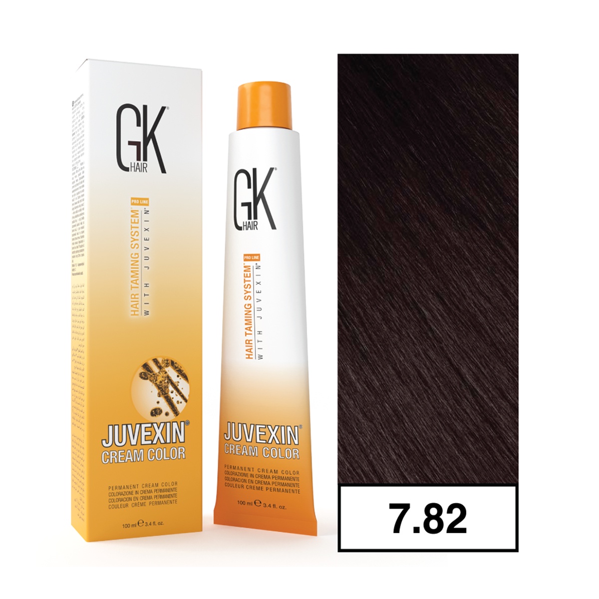 Gkhair - - Tintura Cream Color Permanente Vegana 100Ml + Oxidante - 7.82 Rubio Irisado Moka