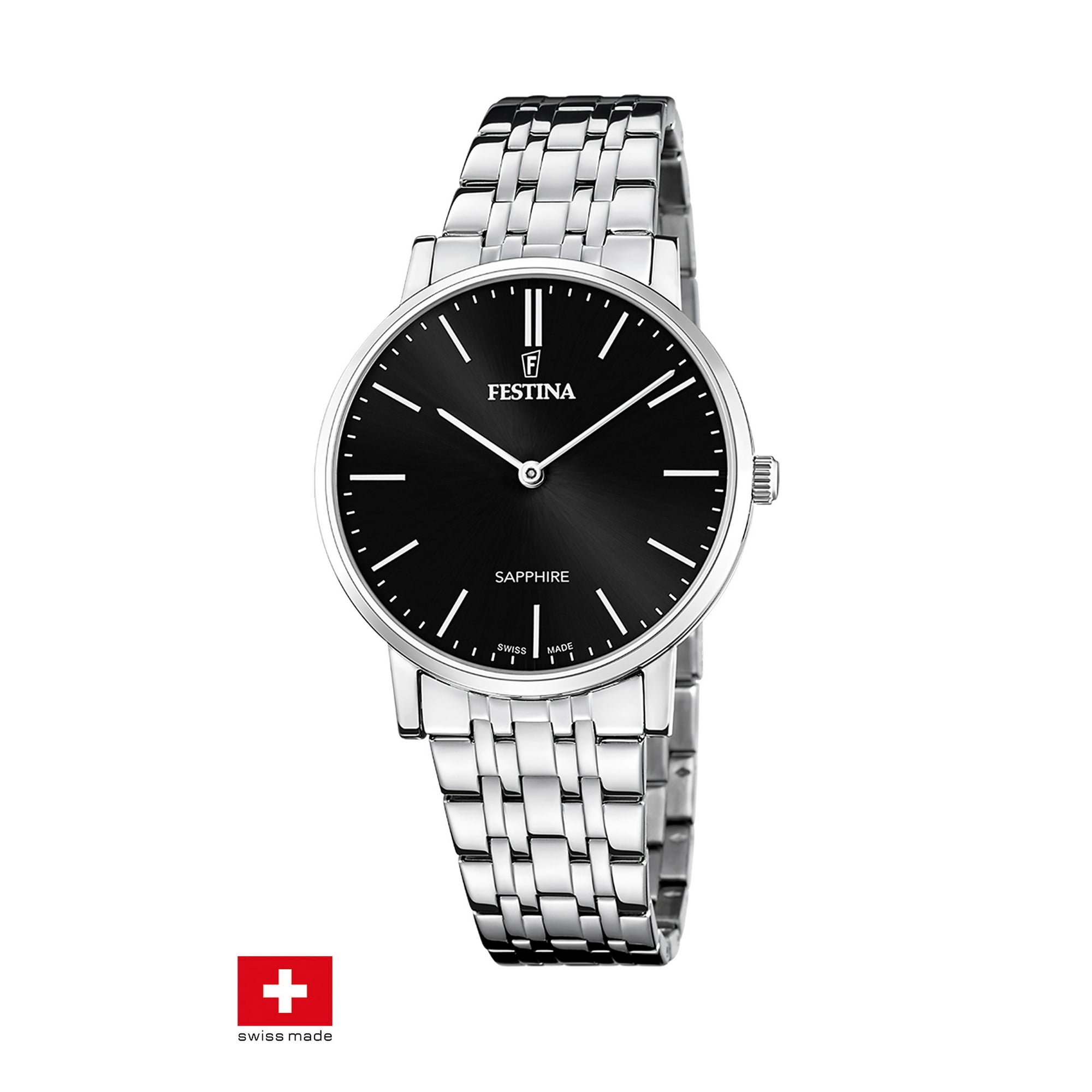 Reloj F20045/4 Festina Swiss Negro Hombre Acero Clásico