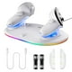 thumbnail image 1 of Compatible con Meta Quest 2/3/3s VR Controller Charging Dock Stand for Game Controllers - Estación de carga rápida con indicador LED-Blanco, 1 of 6