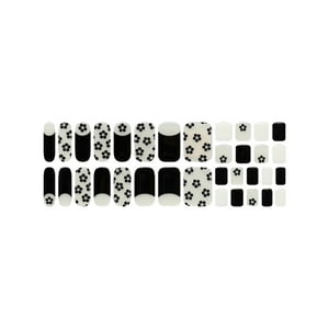 Tiolla - Uñas Sticker Efecto Gel Cutie Black Flower