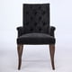 thumbnail image 1 of Upholstered Chenille Fabric Accent Dining Chair, Curved Solid Wood Legs, Elegant Tufted Club Dining Room Kitchen Room Arm Dining Chair, Single Pack,Black,SW1895BK, 1 of 3