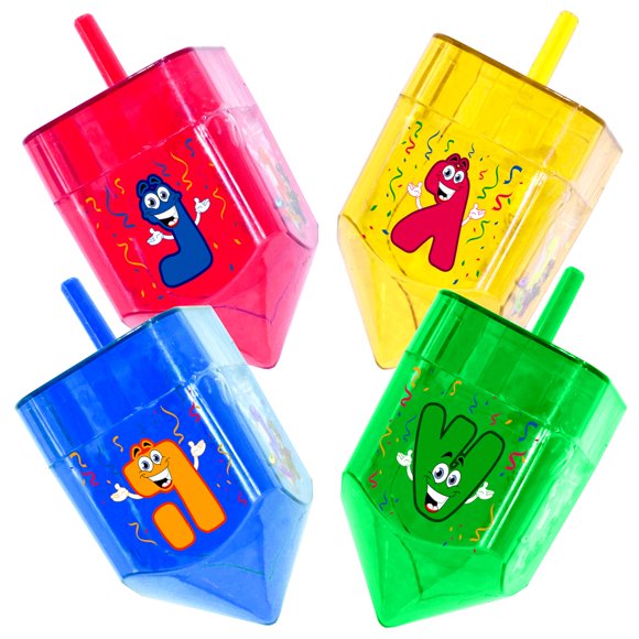 Dreidels Izzy 'n' Dizzy - Pack de 4 - 11 × 5,7 cm - Surtidos