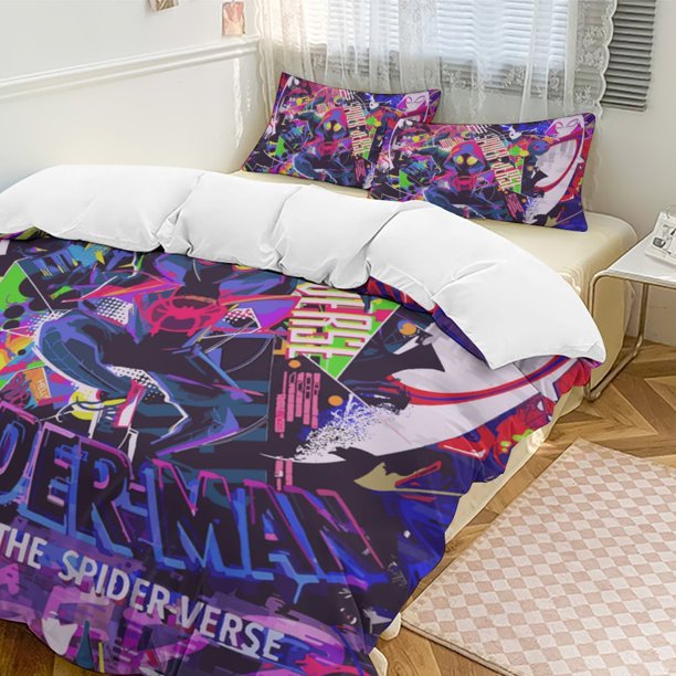 Spider-Man Bedding Comforter Sets 3-Piece Bedding Set Soft Warm Bed Set for Bedroom All Season