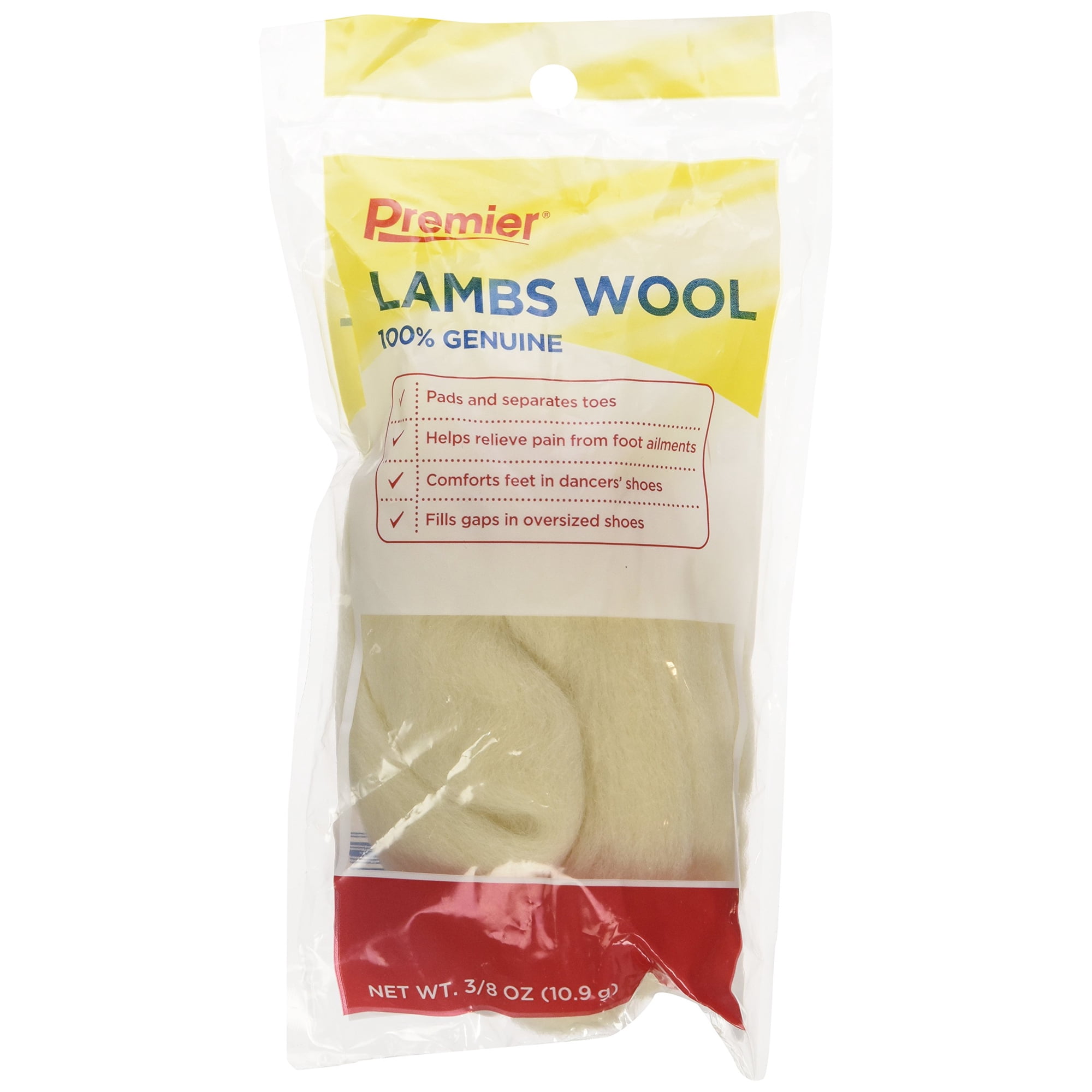 Premier Lana De Cordero 3/8 Oz Paquete De 3 Protectores Para Los Dedos Del Pie