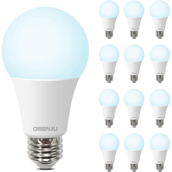 Lámpara LED DEGNJU A19 13W 1500 lm 5000K E26 equivalente a 100W pack 12 unidades