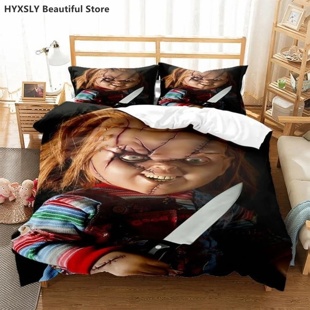 Cult of Chucky Horror Movie Duvet Cover Bedding Set Comforter Linen Pillowcases Gift Home Decor Double