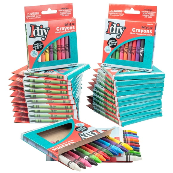 Crayones de cera DIY empaquetados individualmente en cajas envueltas 288 piezas