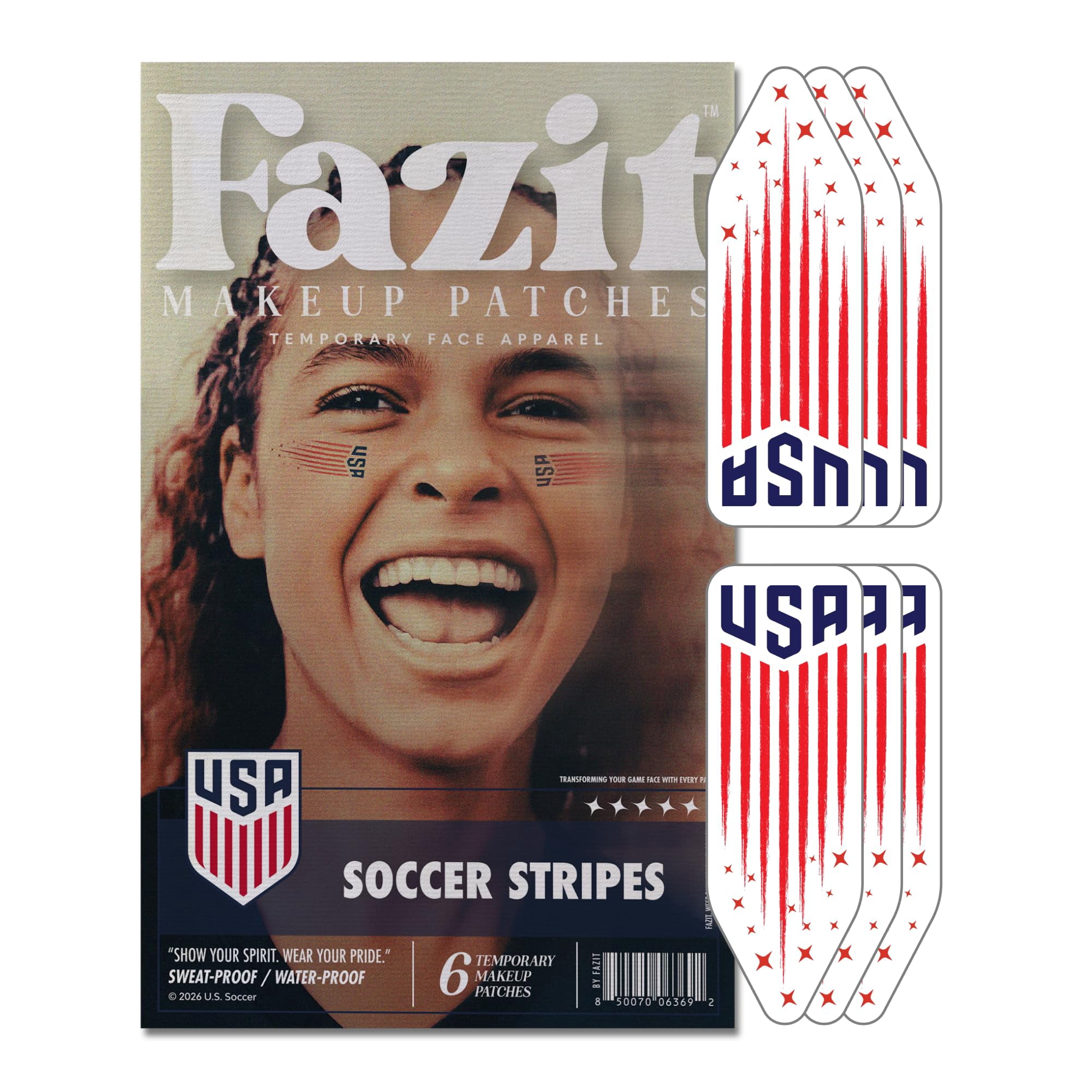 Parches De Maquillaje Fazit World Cup Stripes Glow Up Impermeables