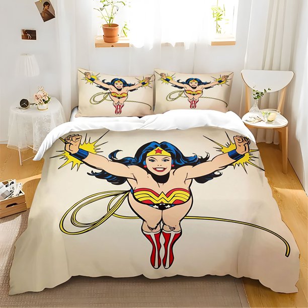 3pcs Bedding setbedding cushion cover Wonder Woman Bedding year-round lightweight polyester