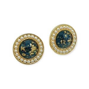 Elbauldejuma - Aros Sin Perforacion Royals Cierre De Clip Bañado En Oro