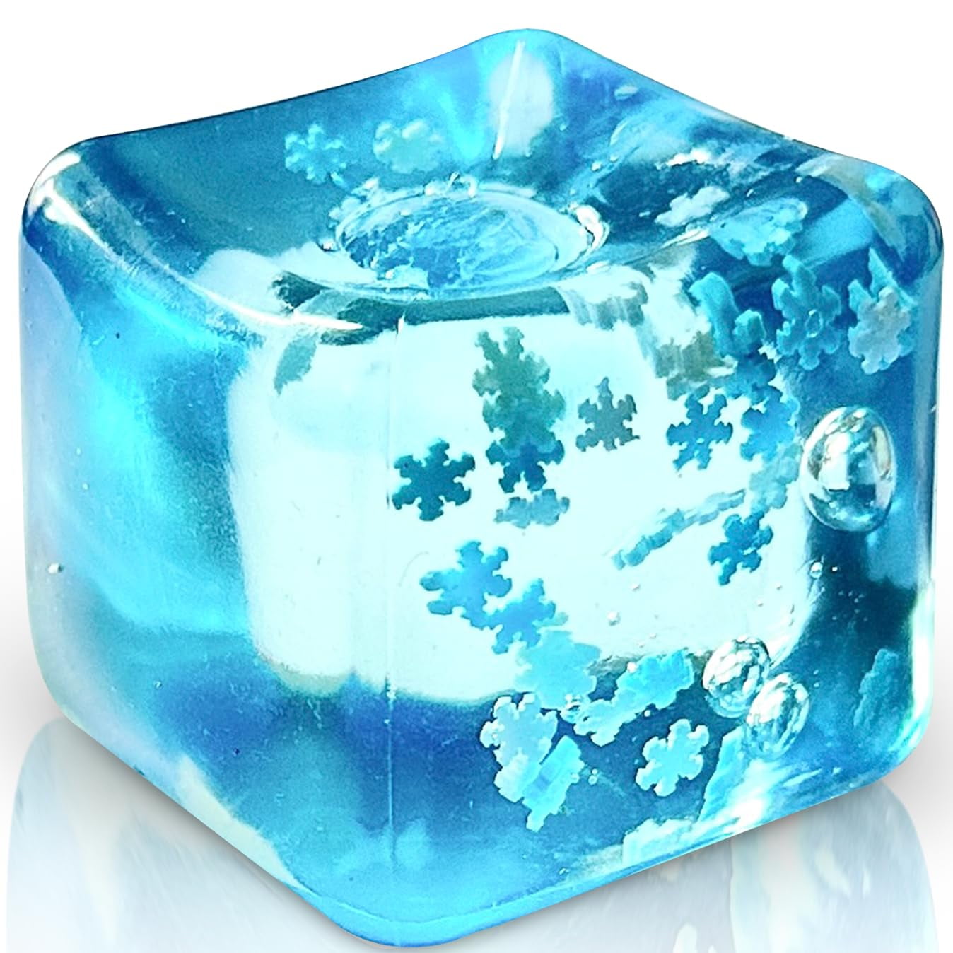 Cubo De Hielo Stress Ball Twcare Con Copos De Nieve En Su Interior