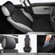 thumbnail image 4 of Fundas para asientos de coche BEITK en la parte delantera de piel, paquete de 2 unidades, universales, negras, 4 of 6