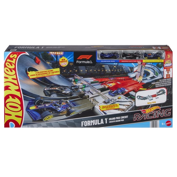 Hot Wheels Racing Grand Prix Pista con 3 Autos 1:64 5 años+