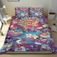 thumbnail image 1 of La Vida Moderna de Rocko Conjunto de sábanas temático, trío de piezas, cómodo y amigable con la piel, diseño único, regalo de decoración para el hogar para familiares, amigos y fans,173cm *218cm, 1 of 6