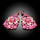 thumbnail image 4 of 2 Pzas Conjuntos de Joyería para Mujer Joyería de Cristal Rosa para Mujer Collar y Aretes Brillantes Compromiso Boda Conjuntos de Joyería para Novias Dama de Honor, 4 of 7