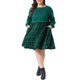 thumbnail image 1 of Agnes Orinda Conjuntos de Halloween para Mujeres Tallas Grandes Vestido Babydoll de Cuadros de Punto Cableado Cuello Redondo Manga Larga Abullonada Patchwork Vestidos Casuales con Bolsillo Verde, 1 of 6