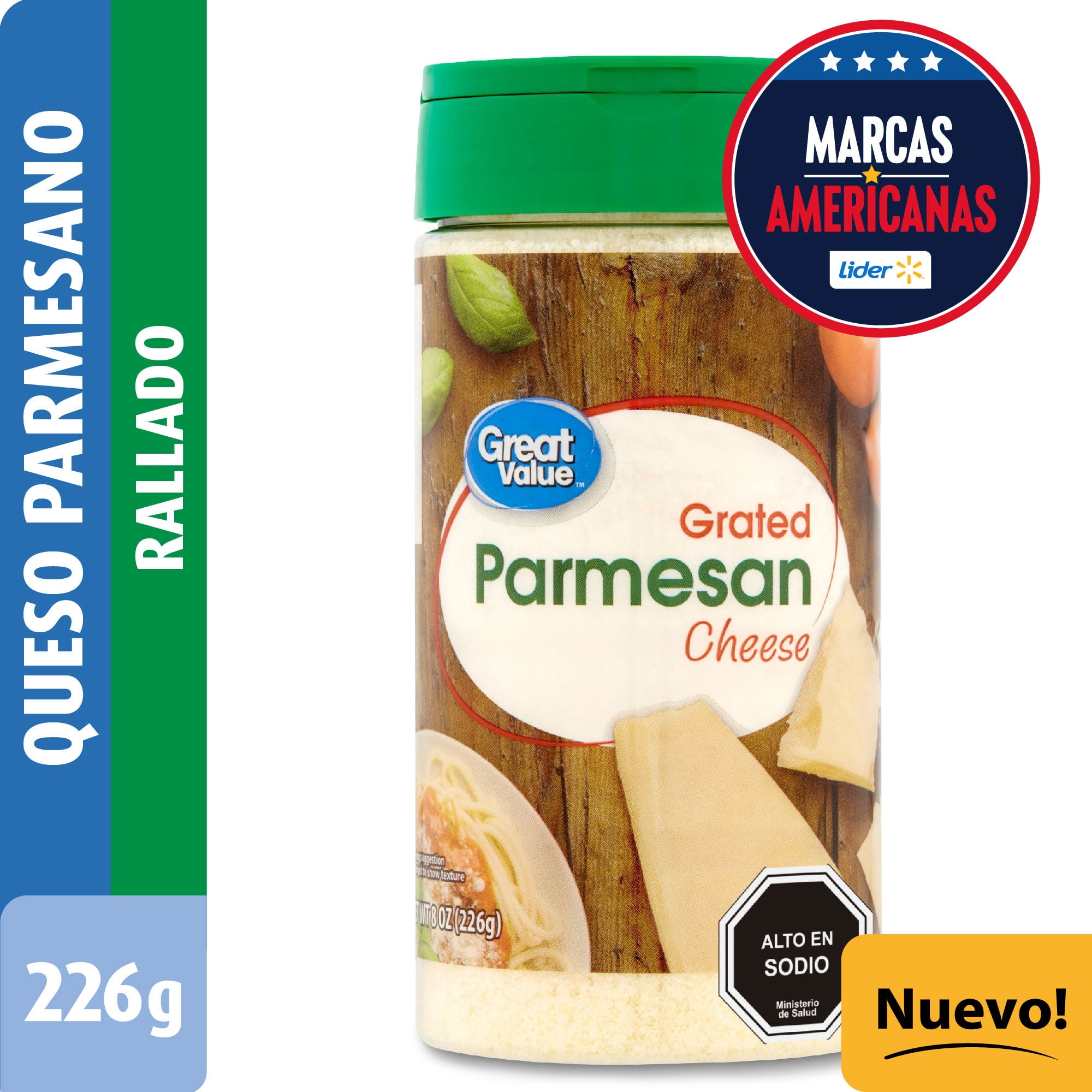 Queso Parmesano Rallado 226 g Great Value