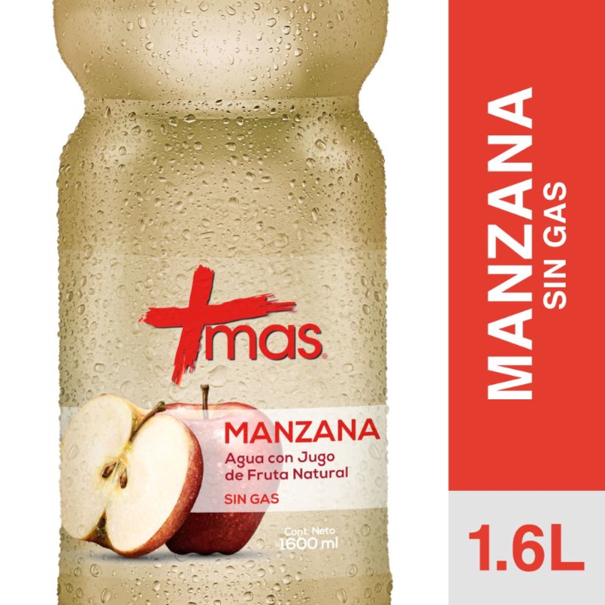 Agua Saborizada Manzana Sin Gas Botella 1,6 L MAS