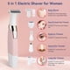 thumbnail image 3 of Maquinilla de afeitar facial para mujer, recortadora de bikini, afeitadora eléctrica 5 en 1 para rostro, nariz, cejas, barba, bigote, brazos, piernas, axilas y zona púbica, recargable e indolora., 3 of 7