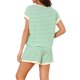 thumbnail image 3 of INSPIRE CHIC Conjunto de Pijama para Mujer Conjunto de Top a Rayas Casual y Pantalones Cortos 2 Piezas Mangas con Estilo Conjuntos Combinados con Bolsillos 2026 Verano L Verde, 3 of 6