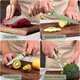 thumbnail image 5 of Juego de cuchillos de cocina RETROSOHOO de 6 piezas, verde, acero inoxidable, 5 of 8