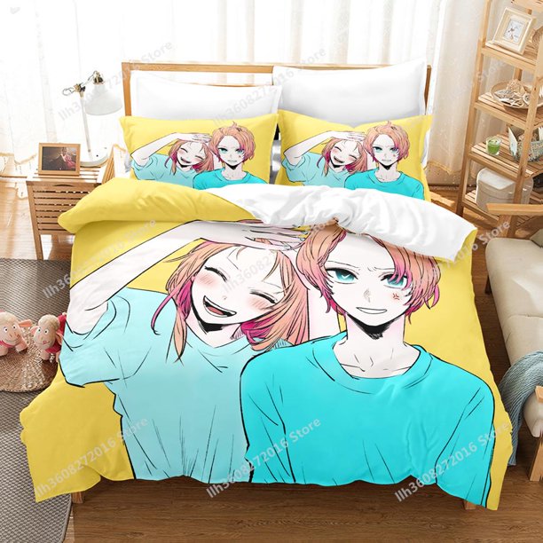 Anime Oshi no Ko Bedding Set Single Twin Full Size Bed Set Adult Kid Bedroom Duvetcover Sets Home Textile Bed Sheets