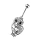 thumbnail image 5 of 14G ombligo anillos de acero inoxidable anillo del ombligo Barbell joyería búho, 5 of 5