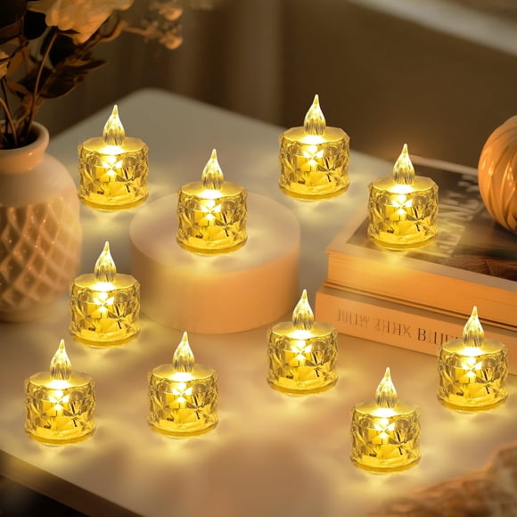 Vela LED sin llama Aloelcap 24 piezas +100 h estilo cristal