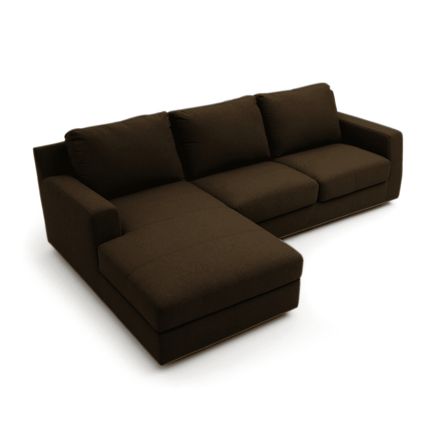 Mueblart - Sofá En L 3 Cuerpos Felpa Café