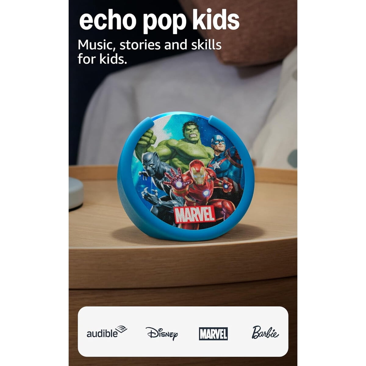 Echo - Parlante Inteligente Pop Kids Alexa Disney Marvel