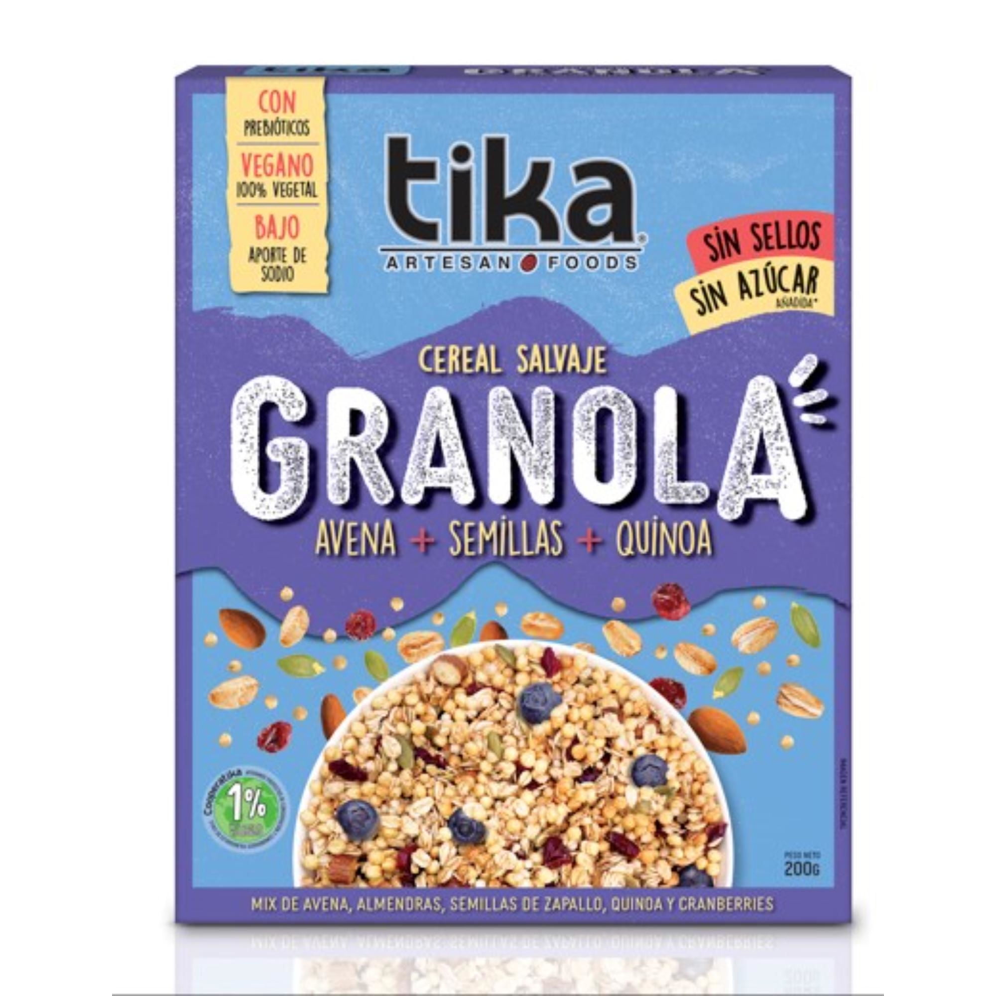 Granola Avena Quinoa Semillas Sin Azúcar 200 g Tika