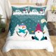 thumbnail image 3 of Xmas Bedding Sets Scandinavian Christmas Santa Gnomes Comforter Cover Snowing Santa Claus Bedding Sets for Kids Boys Girls Romantic Candlelight Quilt Cover 3 Pieces Queen Size, 3 of 5