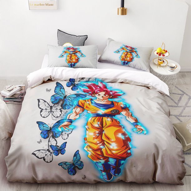 Duvet Cover Japanese Anime Dragon Ball Son Goku Bedding Set Kids Cartoon Children Boy Bedroom Single Queen King Size Gift Bed Sheets
