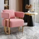 thumbnail image 2 of TS Modern decorative chair, living room side chair with gold metal legs, no wheels, suitable for dressing area, reception room, office,Teddy fleece upholstered metal foot sofas 2PCS Pink, 2 of 3