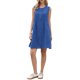 thumbnail image 1 of INSPIRE CHIC Vestido Mini sin Mangas para Mujer con Cuello Redondo, Botones, Pliegues y Estilo Casual Mini S Azul, 1 of 6