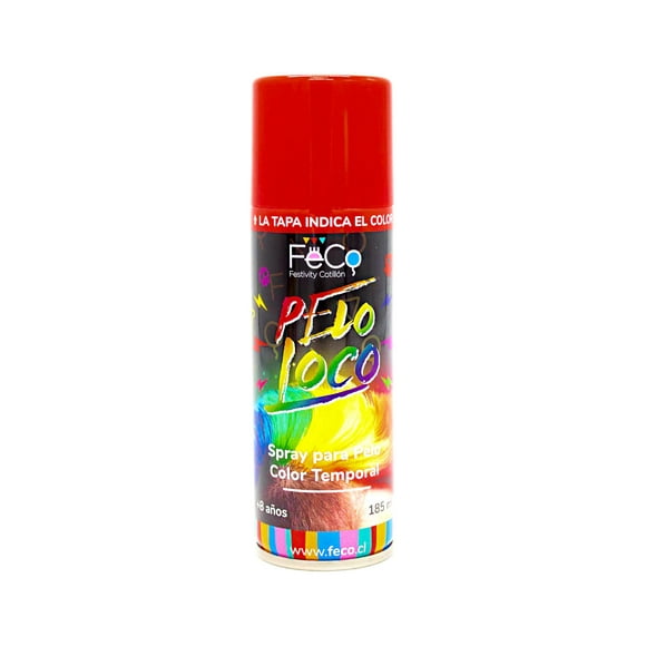 Pintura Temporal Pelo Spray 185ml Rojo