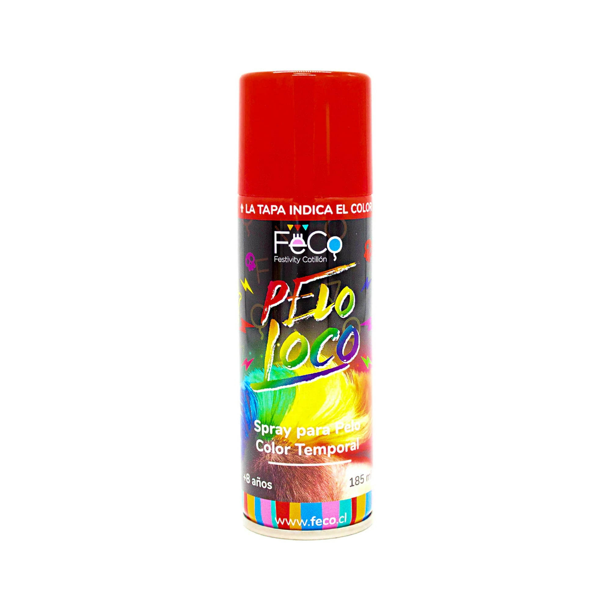 Feco - Pintura Temporal Pelo Spray 185ml Rojo