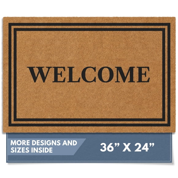 Tapete de entrada Barnyard Designs de fibra de coco natural 90 x 60 cm, café