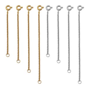 Bothyi - Cadena De Extensión Extendida De Acero Inoxidable Para Hacer Joyas De Bricolaje Reparación De Colores Mezclados 4 Piezas