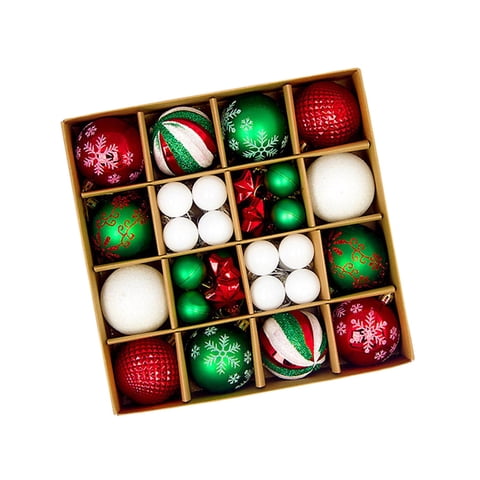 Bothyi - 44X Bolas De Navidad Adornos Árbol De Navidad Decoración Colgante Para Cumpleaños Rojo Verde Blanco